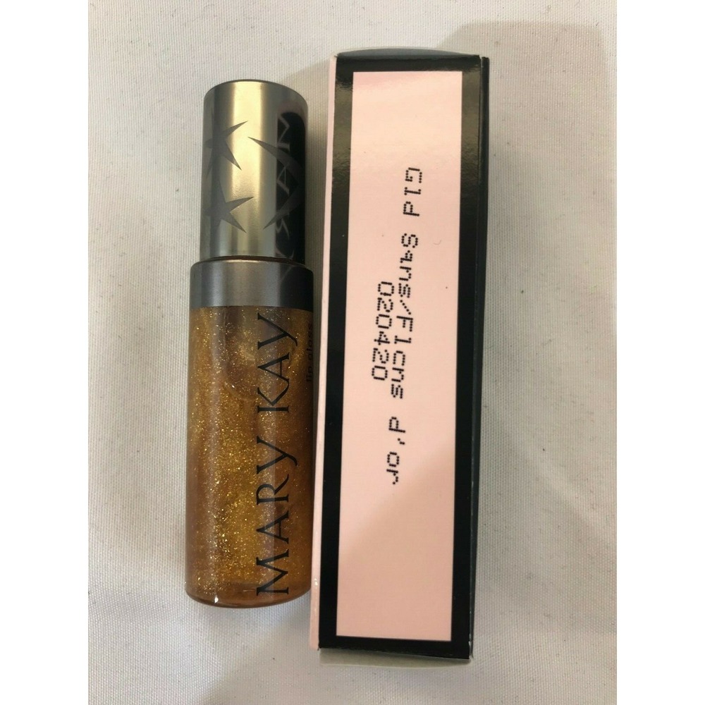 NIB Mary Kay Lip Gloss - Gold Sequins -‎ .27 fluid ounces - 020420